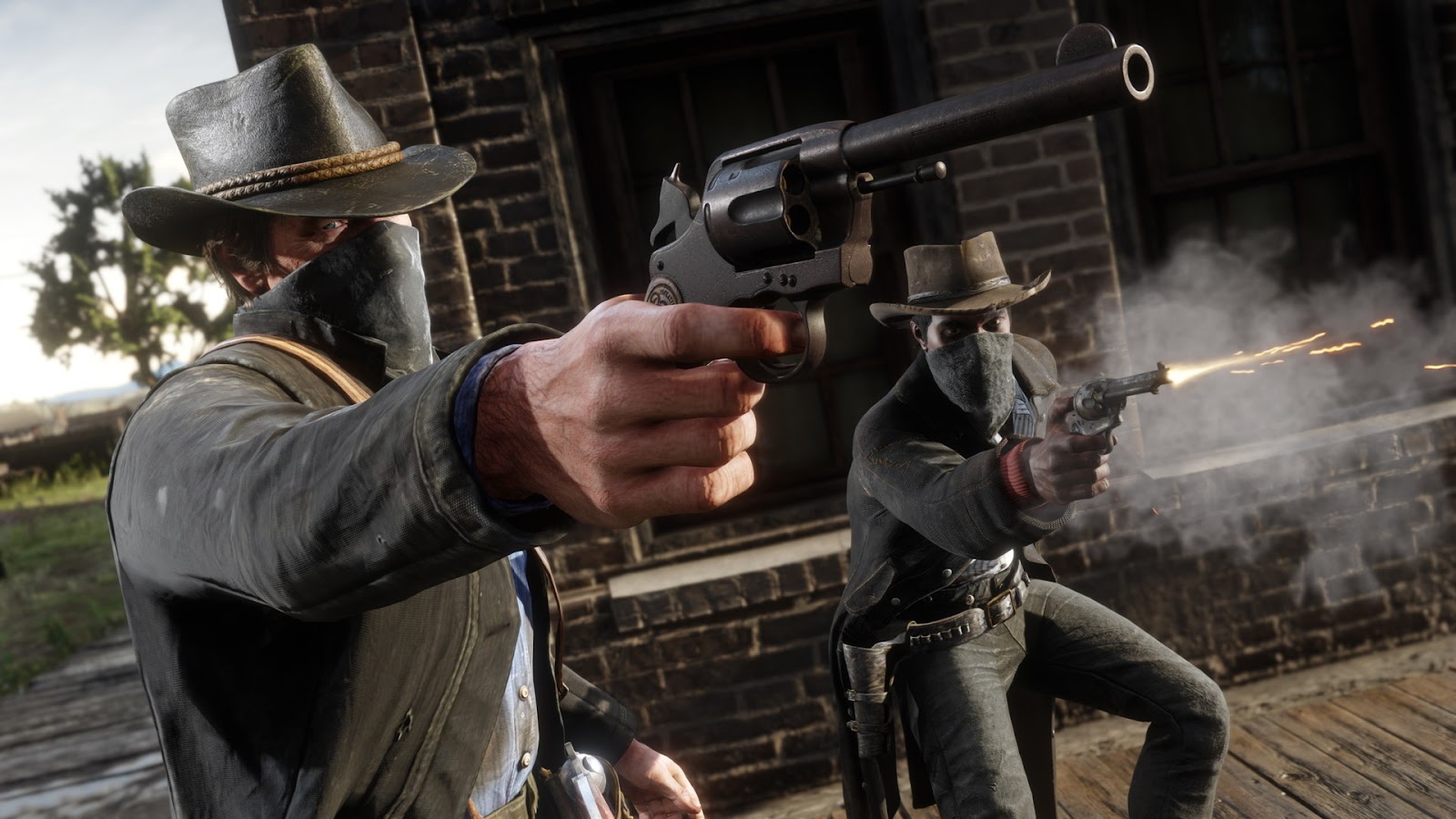 Arthur and Lenny in Red Dead Redemption 2 (Image via Rockstar Games)