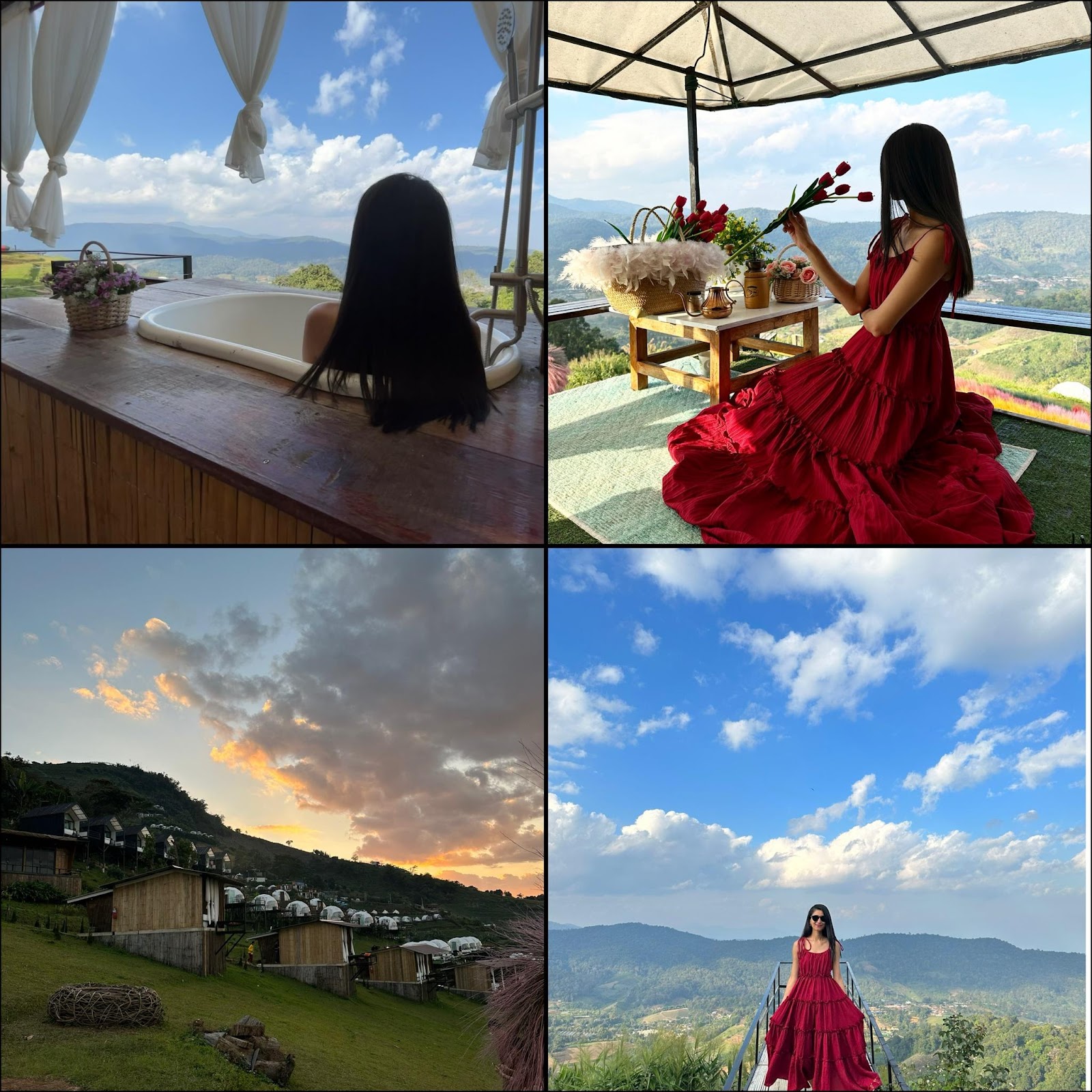 glamping temp overlooking hills 