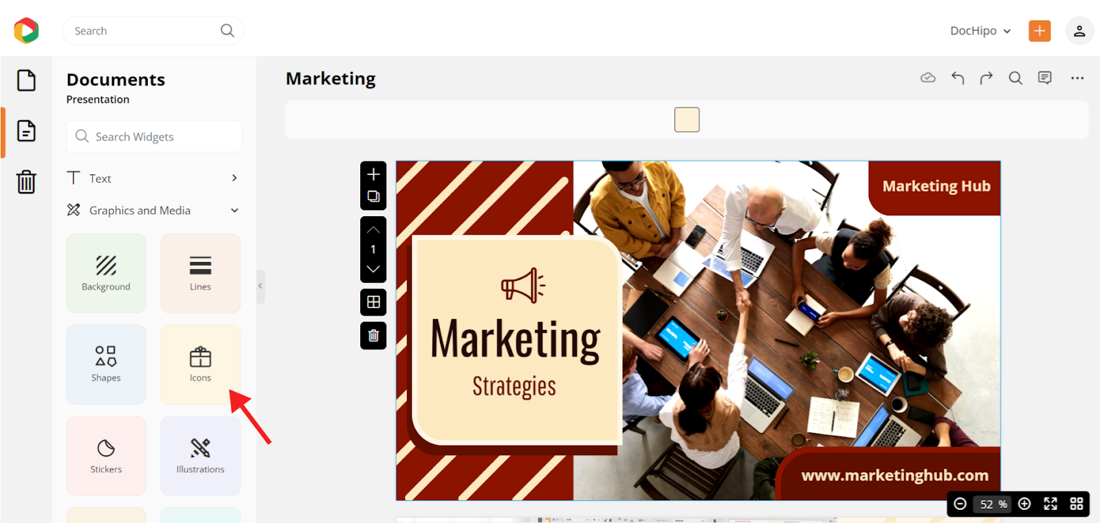 DocHipo marketing presentation  icons customization