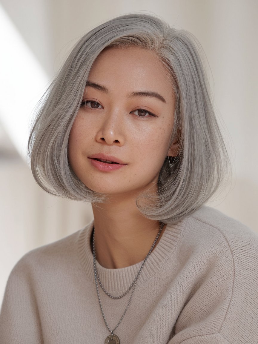 16. Soft Gray A-Line Bob