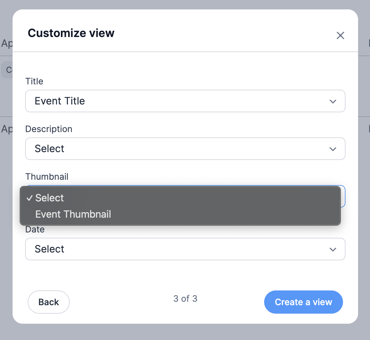 Customize View Settings