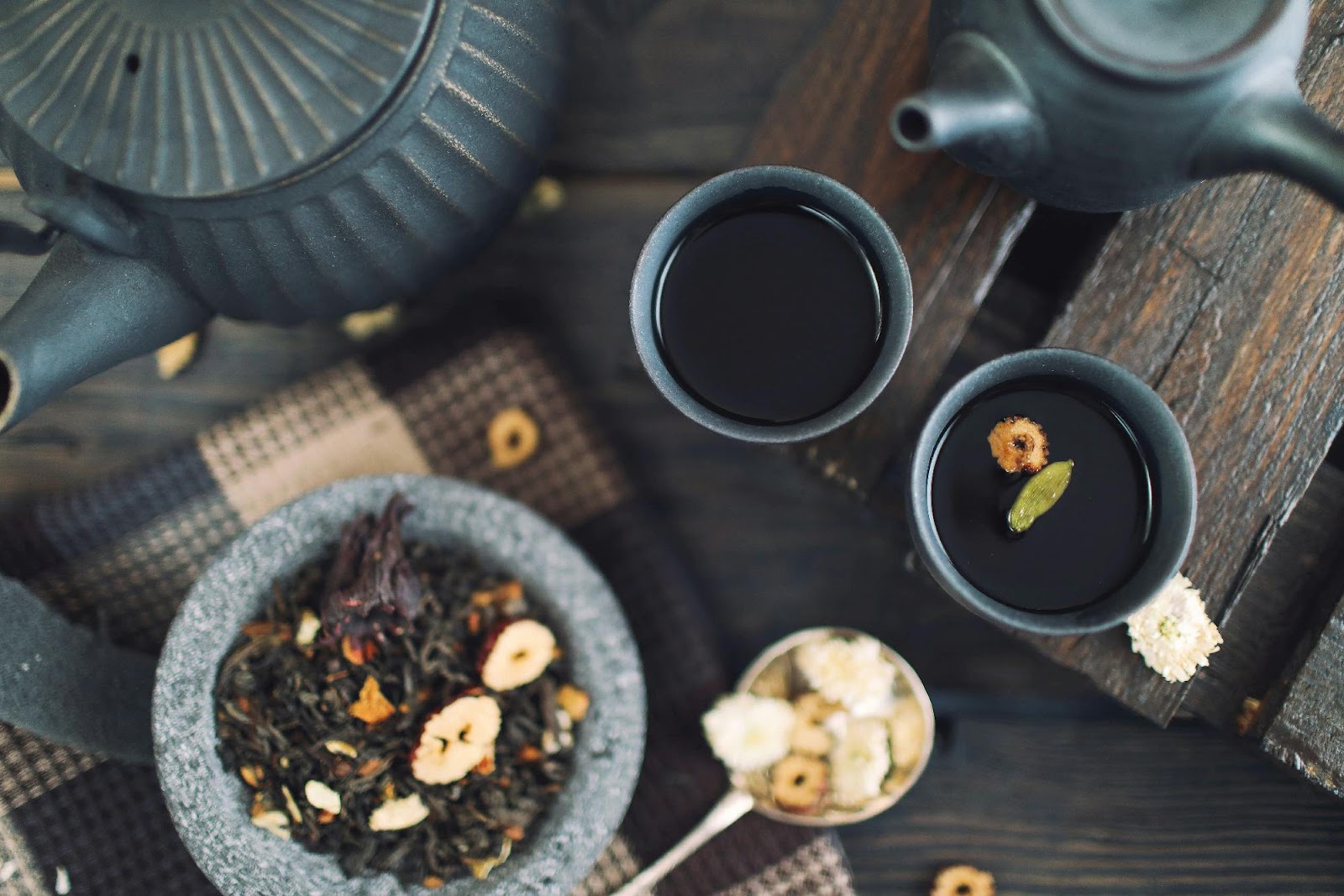 Tea leaves close-up