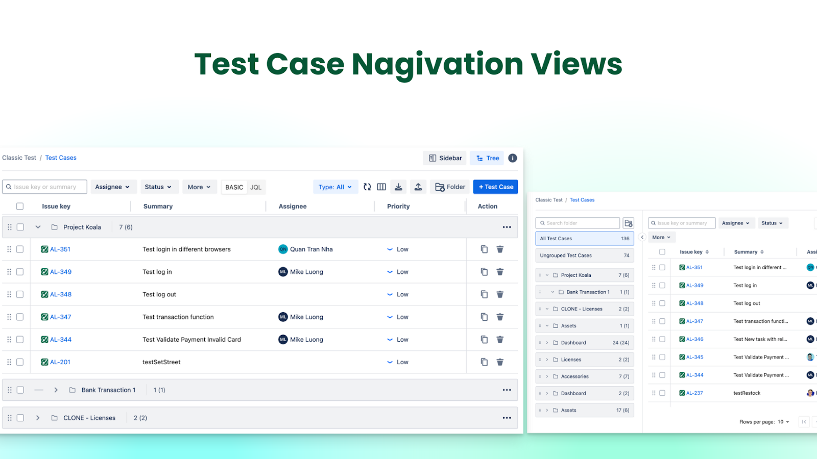 Different Views for Test Case with AgileTest - Enterprise Test Management for Jira