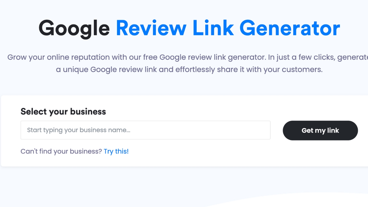 ReviewsOnMyWebsite's Google Review Link Generator