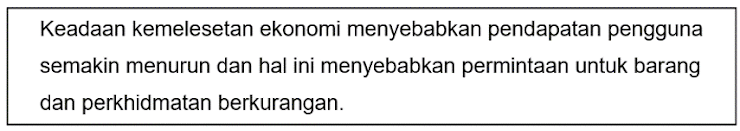 I Mengurangkan bekalan dalam ekonomi.  
II Meningkatkan perbelanjaan kerajaan.   
III Mengurangkan cukai pendapatan.   
IV Mengurangkan kadar faedah