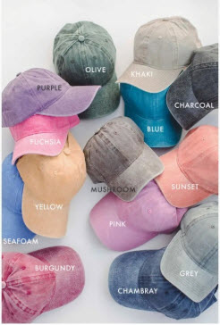 Baseball Cap Color Options