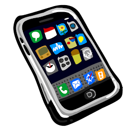 [Image is a sketch of a smartphone open to a home page with many apps.]