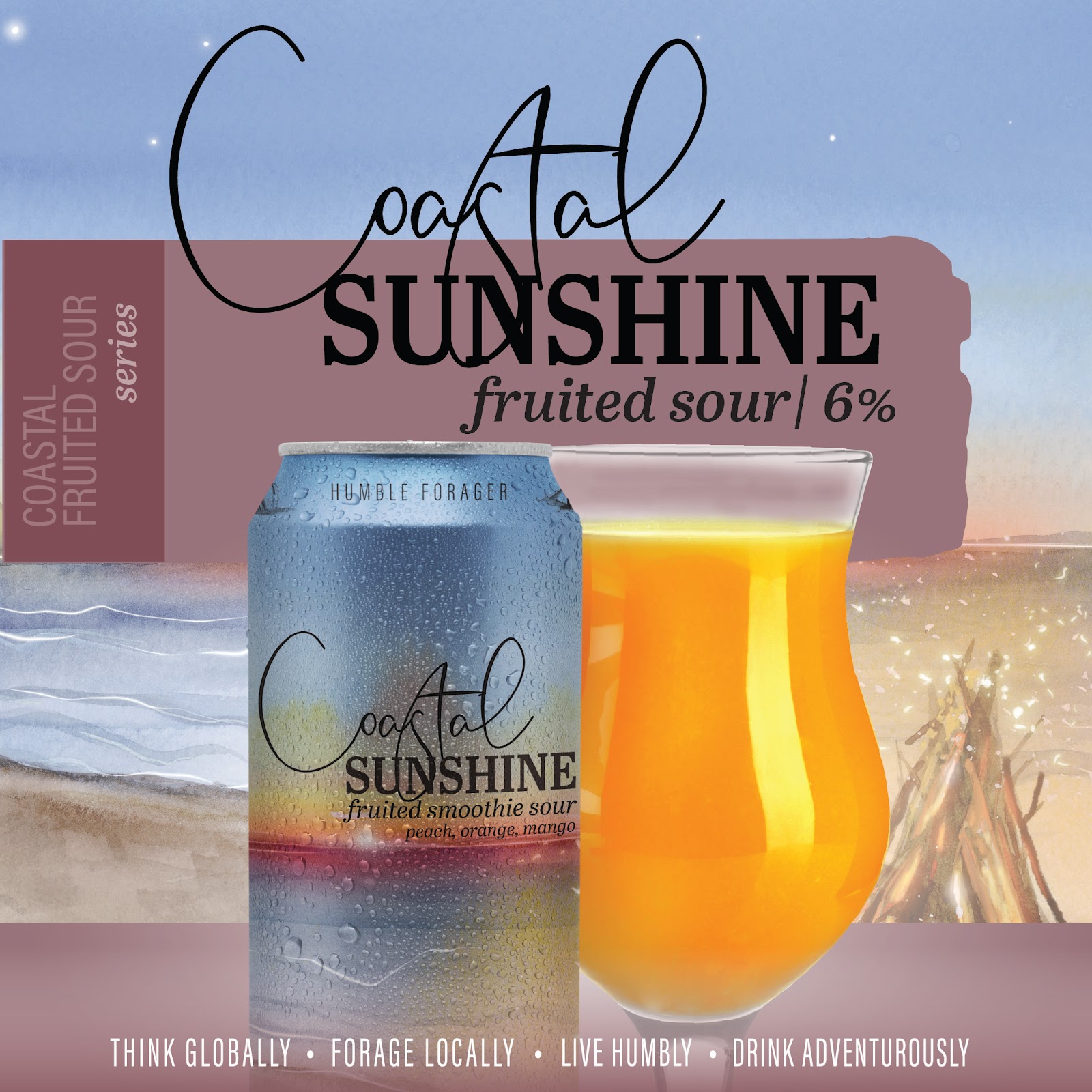 Humble Forager Coastal Sunshine v10 - Peach Mango Orange