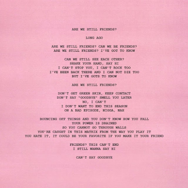 ARE WE STILL FRIENDS? [Lyrics Sheet]