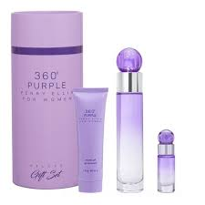 ESTUCHE PERRY ELLIS VERY PURPLE PARA MUJERES 3PZS 100ML EDP + SPLASH + CREMA