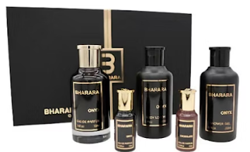 ESTUCHE BHARARA BHARARA ONYX PARA HOMBRES 5PZS 100ML EDP + 10ML EDP + 10ML EDP + GEL DE BAÑO + CREMA