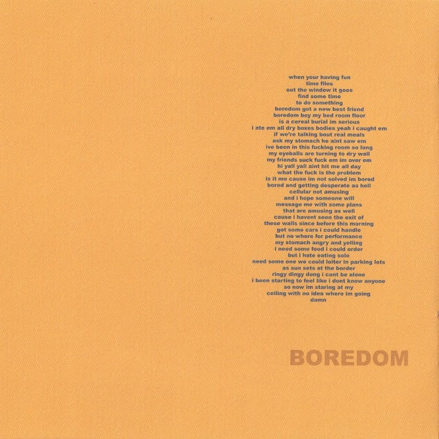 Boredom [Lyrics Sheet]