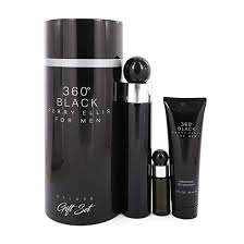 ESTUCHE PERRY ELLIS 360 BLACK CILINDRO PARA HOMBRES 3PZS 100ML EDT +7.5ML EDT + SHOWER GEL