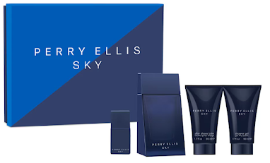 ESTUCHE PERRY ELLIS PERRY SKY PARA HOMBRES 4PZS 100ML EDT + 10ML EDT + GEL DE BAÑO + AFTER SHAVE