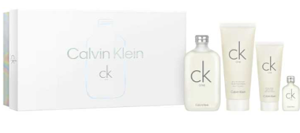 ESTUCHE CALVIN KLEIN CK ONE PARA HOMBRES 4PZS 200ML EDT + 15ML EDT + CREMA + GEL DE BAÑO