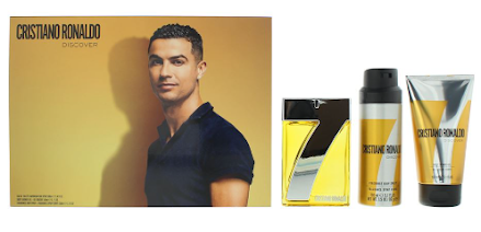 ESTUCHE CRISTIANO RONALDO CR7 DISCOVER PARA HOMBRES 3PZS 100ML EDT + GEL DE BAÑO + SPLASH