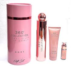 ESTUCHE PERRY ELLIS 360 COLLECTION ROSE PARA MUJERES 3PZS 100ML EDP + 7.5ML EDP + GEL DE  BAÑO