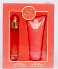 ESTUCHE PERRY ELLIS 360 CORAL PARA MUJERES 2PZS 50ML EDT + CREMA