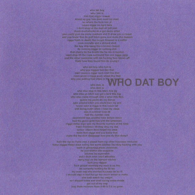 Who Dat Boy [Lyrics Sheet]