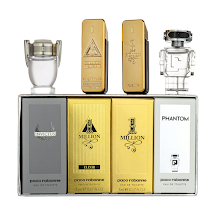 ESTUCHE MINIS PACO RABANNE PARA HOMBRES 4PZS 5ML C/U PHANTOM + INVICTUS + ELIXIR + ONE MILLION