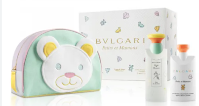 ESTUCHE BVLGARI PETIT ET MAMANS PARA NIÑOS-NIÑAS 3PZS 100ML EDT + GEL DE BAÑO + COSMETIQUERA