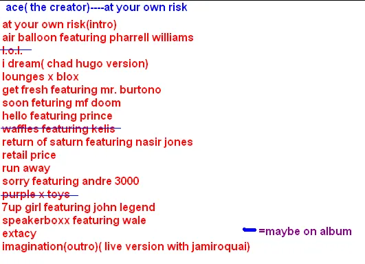 At Your Own Risk [Tracklist #1]