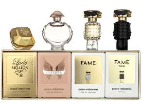 ESTUCHE MINIS PACO RABANNE PARA MUJERES 4PZS 4ML C/U FAME PERFUM + FAME EDP + OLYMPEA + LADY MILLION
