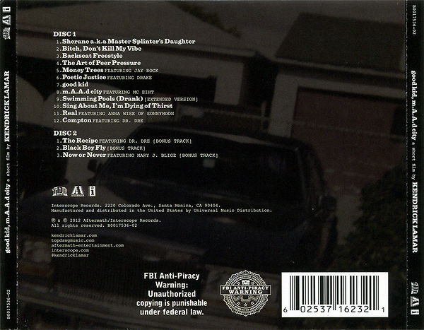 good kid, m.A.A.d city (Deluxe) [Back Cover]