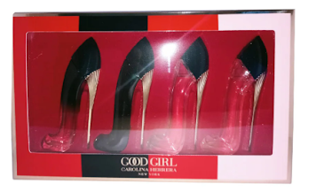 ESTUCHE MINIS CAROLINA HERRERA GOOD GIRL PARA MUJERES 4PZS 7ML GOOD GIRL + VERY + BLUSH + BLUSH ELIXIR