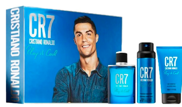 ESTUCHE CRISTIANO RONALDO CR7 PLAY IT COOL PARA HOMBRES 3PZS 100ML EDT + GEL DE BAÑO + SPLASH