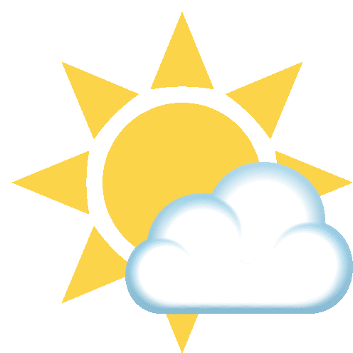 a yellow sun with a cloud in the middle (Provided by Tenor)