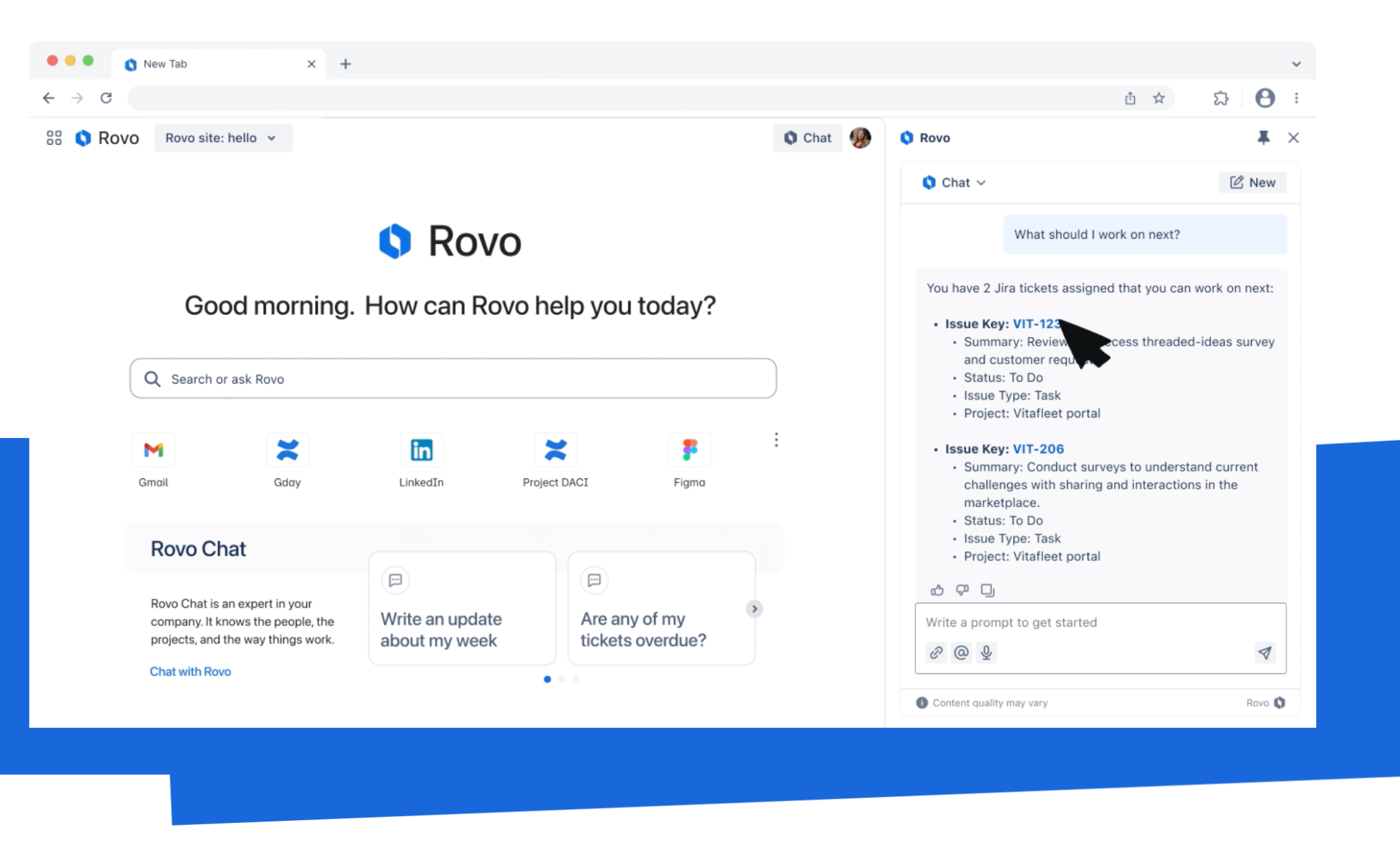 Rovo helps to quickly deliver information needed to get work done