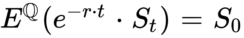 E^{QQ}(e^{-r*t}*S_t)=S_0