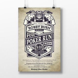 example for principle of design proportion: vintage designed poker run poster