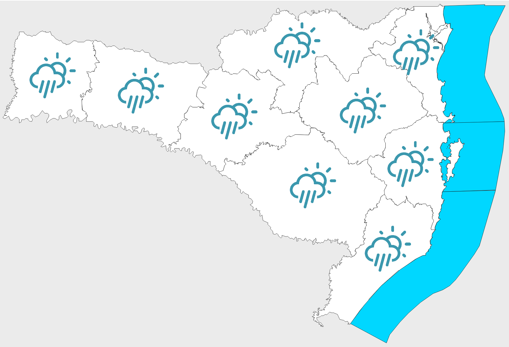 Fim de Semana em SC: Chuva na sexta, sol no sábado e temporais no domingo