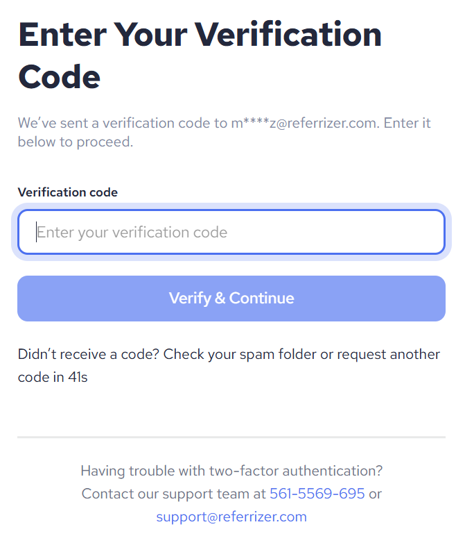 Verification via Email