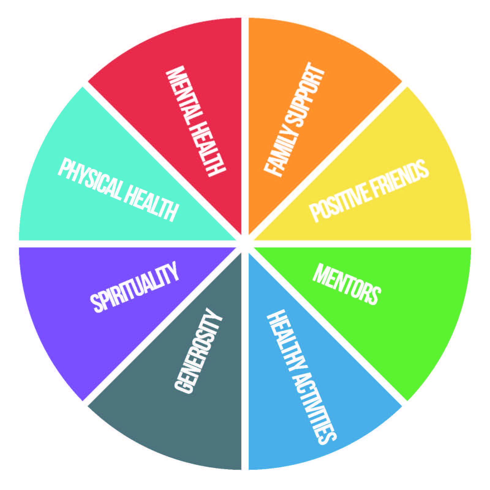 This wheel diagram shows the different sources of strength aspects