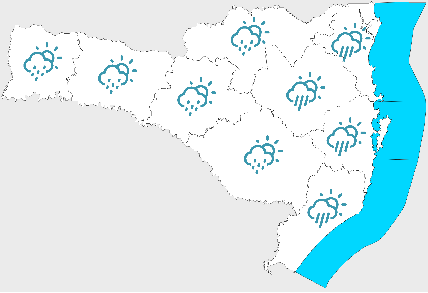 Fim de Semana em SC: Chuva na sexta, sol no sábado e temporais no domingo
